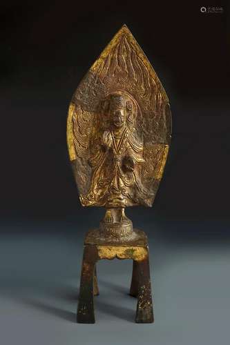 RARE GILT BRONZE FIGURE OF MAITREYA, BUDDHA OF THE