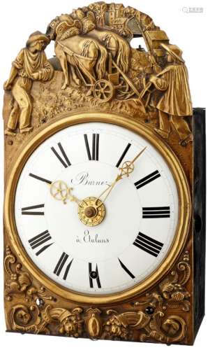 Morez-Uhr mit ViertelstundenschlagUm 1850. Auf dem Zifferblatt signiert 