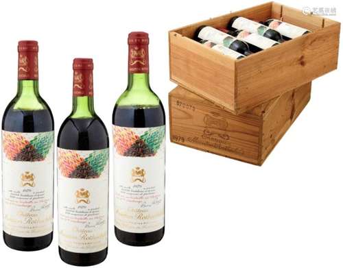 Chateau Mouton Rothschild1979. Pauillac 1er Grand Cru Classé. 1 geschlossene, originale Holzkiste