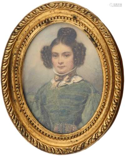 DamenportraitDatiert 1830. Gouachemalerei auf Papier. Trägt Signatur Johann Fiedrich Dietler (1804-