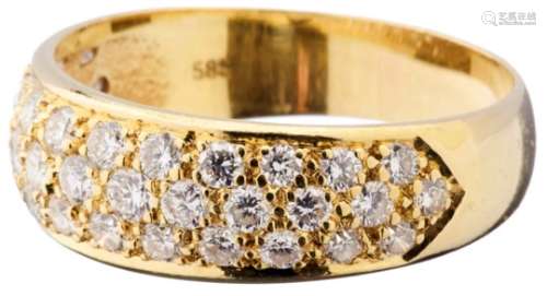 Diamant-RingGelbgold 585. 37 Brillanten, zusammen 1.23 ct. Ringgrösse 62. 4.4 g.- - -20.00 % buyer's