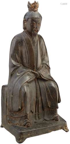 Figur eines WürdenträgersChina späte Ming-Dynastie, 16./17. Jh. Bronze mit Resten einer Fassung. Auf