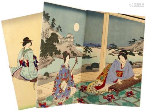 Chikanobu Toyohara1838 - 1912Japan um 1900. Leporello mit 20 japanischen Farbholzschnitt-
