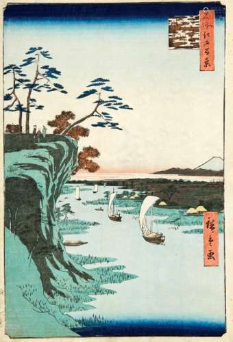 Hiroshige I Ando1797 - 1858Japanischer Farbholzschnitt im vertikalen Oban-Format, 1856. Das Blatt 