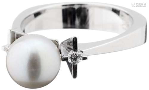 Perlen-Diamant-RingWeissgold 750, 