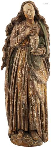 Maria MagdalenaUm 1500. Wohl Innerschweiz, stammt angeblich aus Amsteg/Uri. Holzskulptur mit