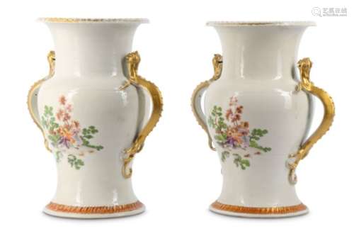 A PAIR OF CHINESE BALUSTER VASES.