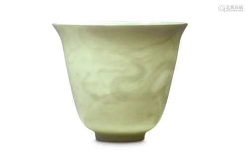 A CHINESE WHITE ANHUA-DECORATED 'DRAGON' CUP.