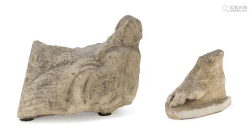 TWO FRAGMENTS IN MARBLE