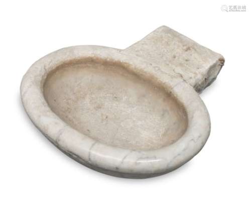 SMALL HOLY WATER STOUP IN WHITE MARBLE 19TH CENTURY