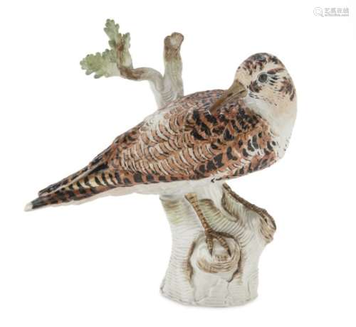 SCULPTURE OF A WOODCOCK IN PORCELAIN MEISSEN EARLY 20TH CENTURY