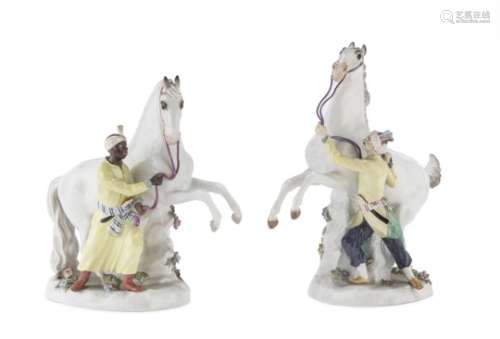 A PAIR OF PORCELAIN GROUPS MEISSEN EARLY 20TH CENTURY