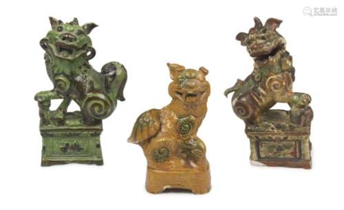 THREE CERAMIC SCULPTURES CHINA EARLY 20TH CENTURY