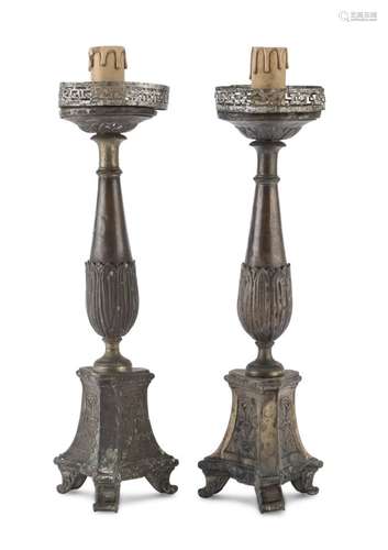 A Pair of Metal CANDELABRAl LATE 18TH CENTURY