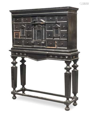 BEAUTIFUL COIN CABINET IN EBONY PROBABLY LOMBARDY 18TH CENTURY