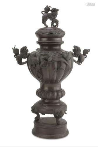 BIG CENSER IN BRONZE JAPAN LATE 19TH EARLY 20TH CENTURY