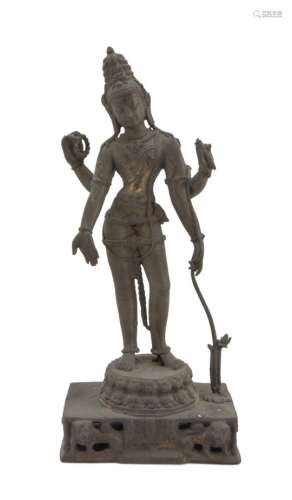 BRONZE SCULPTURE WITH BURNISHED PATINA INDIA EARLY 20TH CENTURY