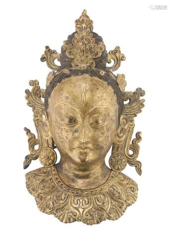 HEAD IN ORMOLU THAILAND EARLY 20TH CENTURY