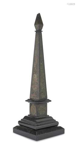 MODEL OF OBELISK IN BLACK MARBLE 19TH CENTURY