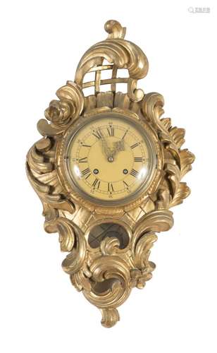 CARTEL CLOCK IN GILTWOOD EARLY 20TH CENTURY