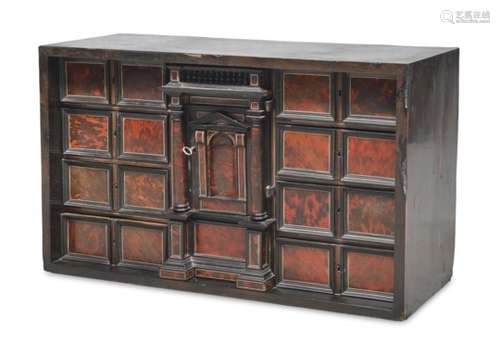 SPLENDID COIN CABINET IN EBONY AND TURTLE NORTHERN ITALY 18TH CENTURY