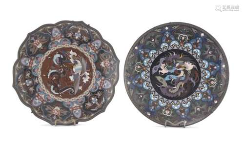 TWO CLOISONNÉ DISHES JAPAN LATE 19TH EARLY 20TH CENTURY