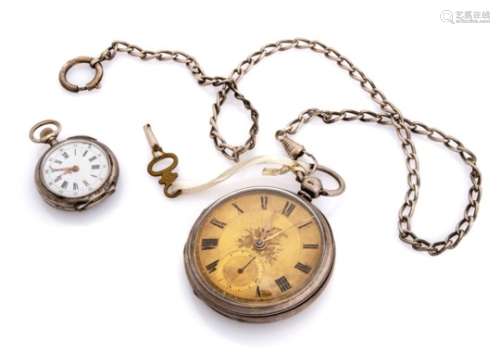 TWO POCKET WATCHES REMONTOIR AND DUNDEE