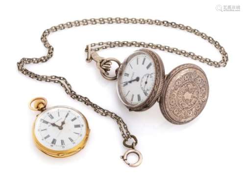 TWO POCKET WATCHES SAMUEL AND AUBERT GENEVE