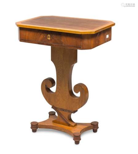 SMALL WORKING TABLE IN MAHOGANY BIEDERMAIER PERIOD