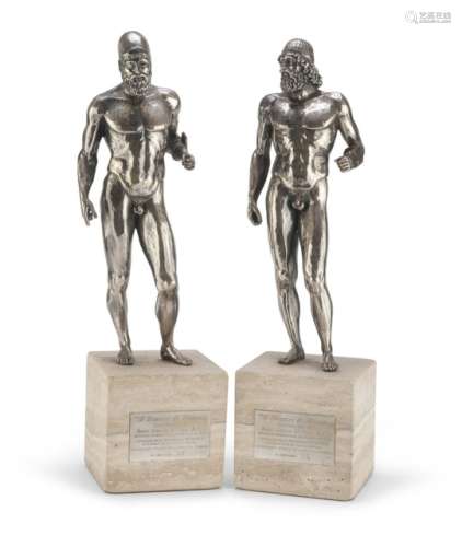 COPY OF MODELS OF THE RIACE BRONZES IN ISILVER FLORENCE POST 1968