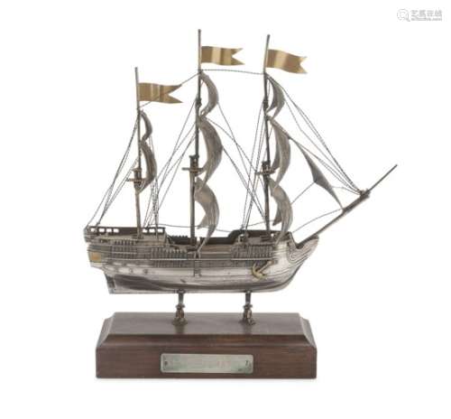 SILVER MODEL OF THE GALLEON B.H. RICHARD FLORENCE POST 1968