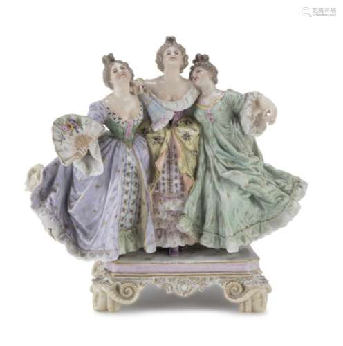 PORCELAIN GROUP PROBABLY FRANCE EARLY 20TH CENTURY