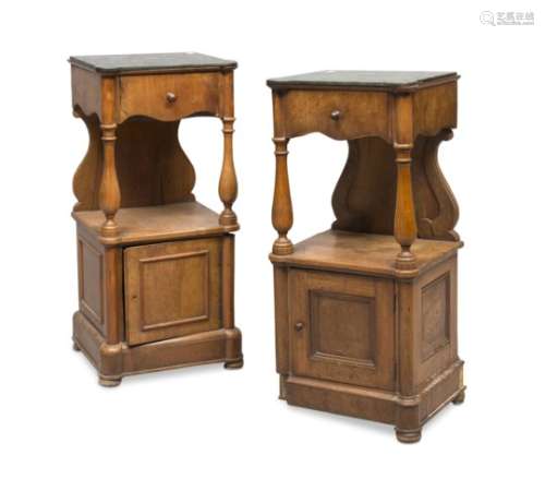 PAIR OF BEDSIDES IN WALNUT 19TH CENTURY