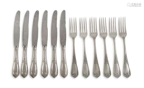 SET OF SILVER CUTLERY PUNCH PALERMO 1944/1968