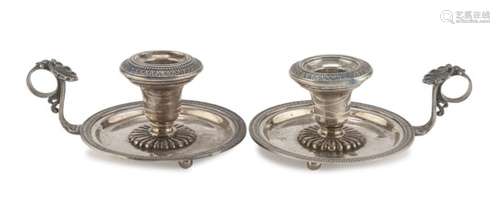 A PAIR OF SILVER CANDLESTICKS PUNCH ALEXANDRIA 1944/1968