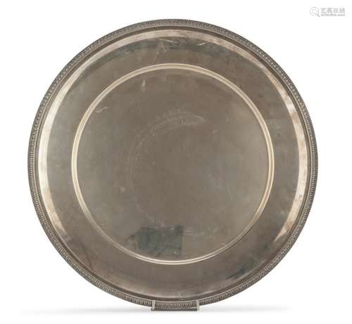 ROUND SERVING DISH IN SILVER ITALY 1944/1968