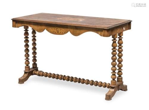 COFFEE TABLE IN OLIVE AND WALNUT ENGLAND LATE 19TH CENTURY