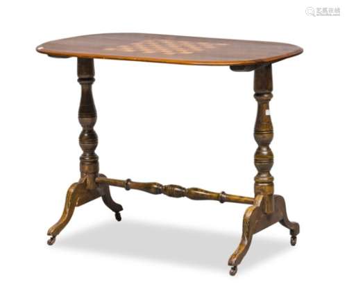 BEAUTIFUL SMALL CHESSBOARD TABLE IN MAHOGANY ENGLAND LATE 19TH CENTURY
