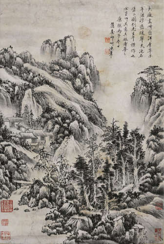 王原祁 山水 纸本立轴