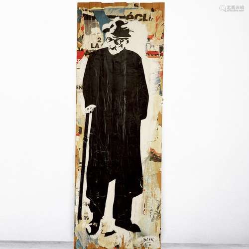 Blek Le Rat (né en 1951) Vieil homme à la canne, 1…