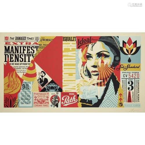 SHEPARD FAIREY (né en 1970) Damaged Wrong Path mur…