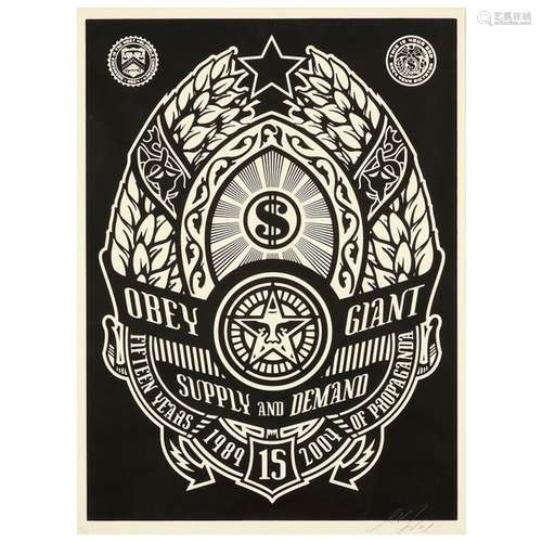 SHEPARD FAIREY (né en 1970) Supply and Demand Blac…