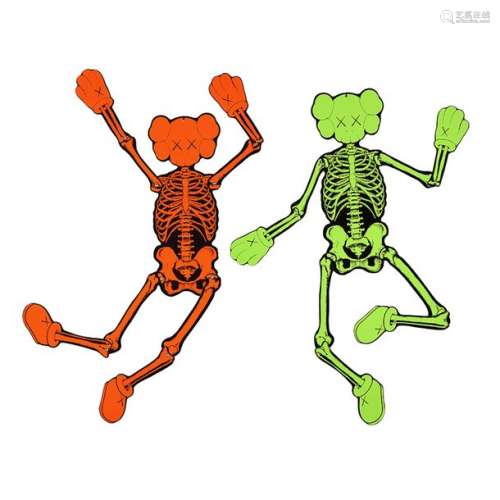ORIGINALFAKE X KAWS Skeleton, 2007 Set de deux imp…