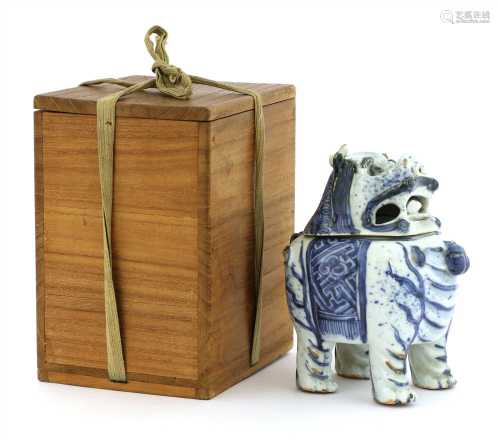 A Chinese blue and white incense burner,