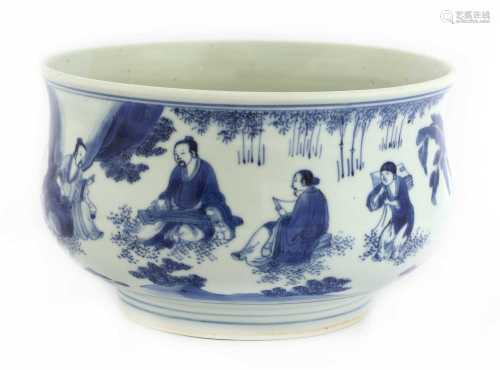 A Chinese blue and white censer,