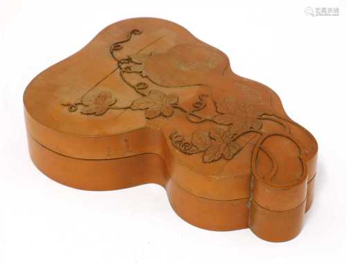 A Chinese bamboo-veneered box and cover,
