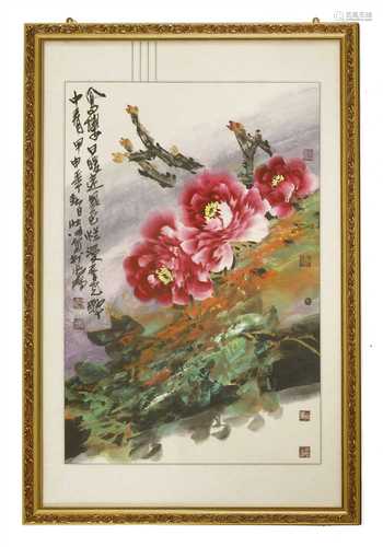 A Chinese gouache painting,