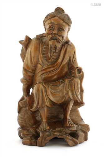 A Chinese wood carving,