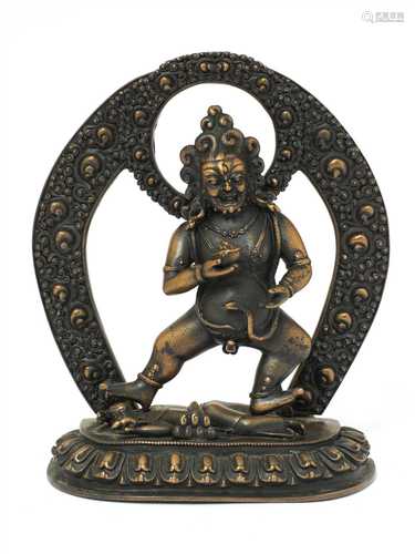 A bronze bodhisattva,