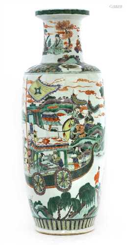 A Chinese famille verte vase,